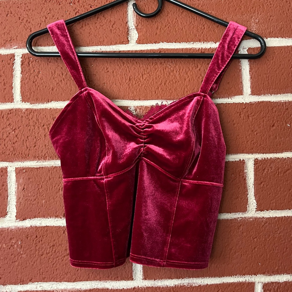 Abercrombie and fitch velvet lacy tank.